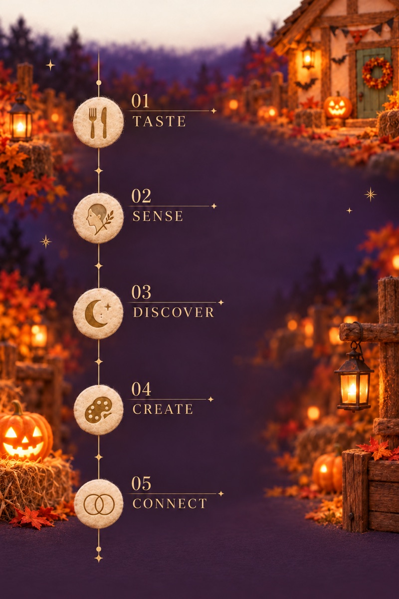 TASTE・SENSE・DISCOVER・CREATE・CONNECT の5つの仕掛け