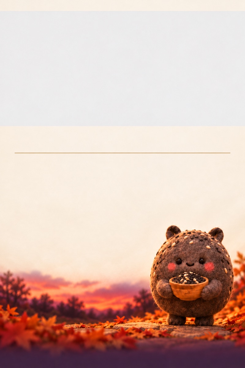 会場の案内。ごま塩モンスターが夕暮れの中に立っている